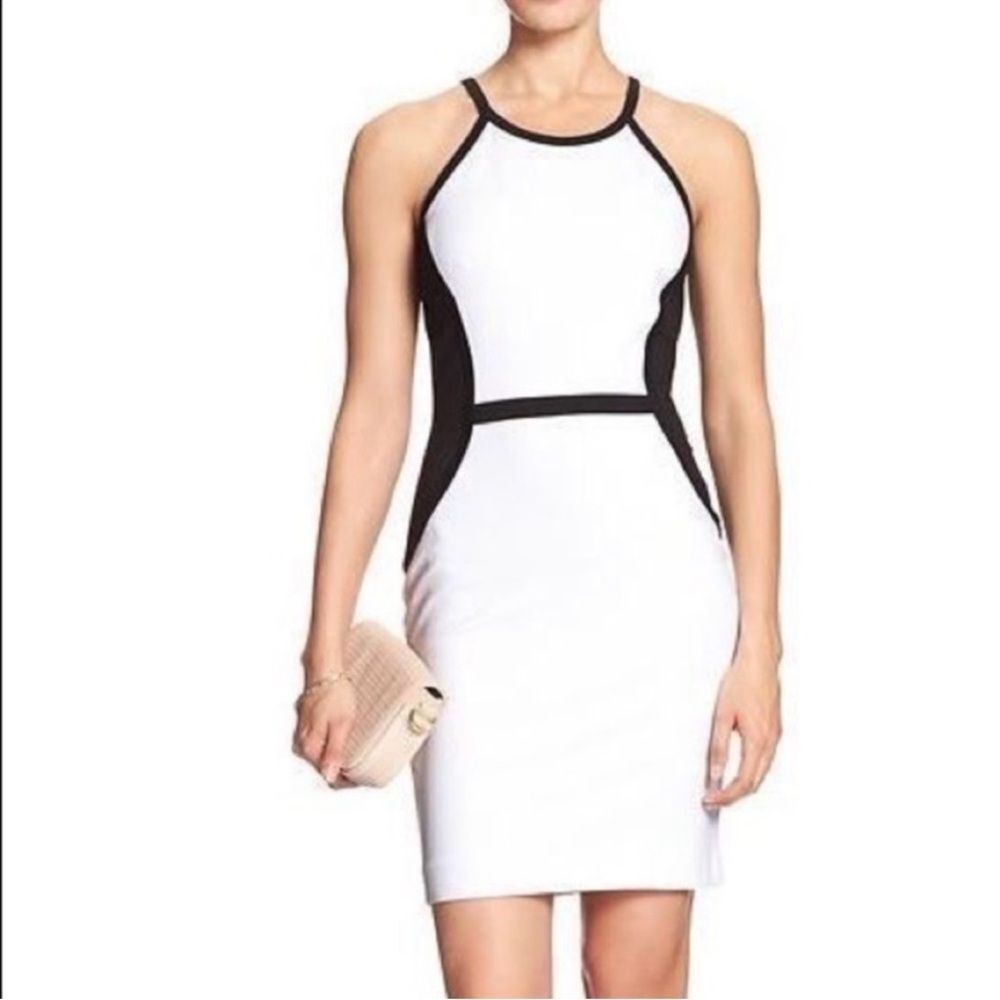 Banana Republic Black and White Sheath Dress Size 0